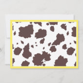 Geel Cowgirl Baby shower Tutu Kaart (Achterkant)