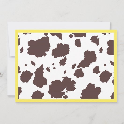 Geel Cowgirl Baby shower Tutu Kaart (Achterkant)