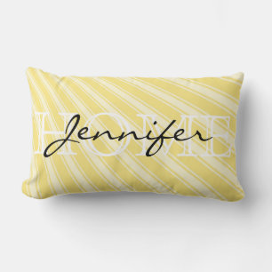 Geel (Crayola) Stripe Pattern Homemonogram Kussen