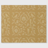 Geel & Crème Frans Toile Vogels Cadeaupapier (Vlak)