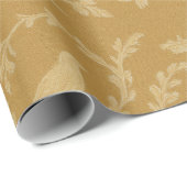 Geel & Crème Frans Toile Vogels Cadeaupapier (Rol Hoek)