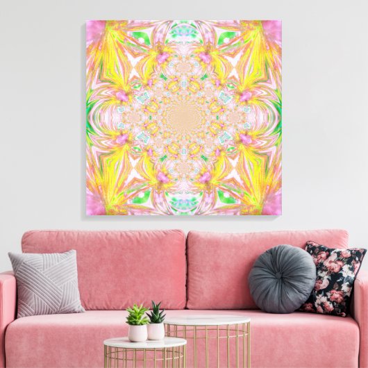 Geel Crystal Wrapped Canvas Afdruk (Insitu (Woonkamer))