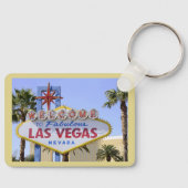Geel Custom Las Vegas Nevada Welkomstbord Sleutelhanger (Voorkant)
