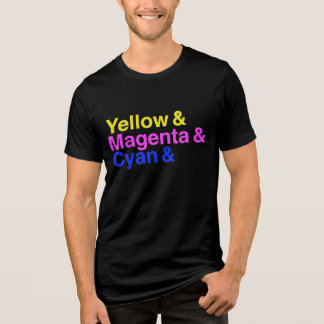 Geel & Cyaan & Magenta & Zwart Tri-Blend Shirt