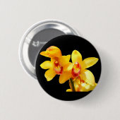Geel Cymbidium Orchidee Badge Ronde Button 5,7 Cm (Voorkant /achterkant)