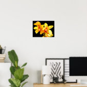 Geel Cymbidium Orchidee Poster (Thuiskantoor)