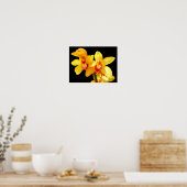 Geel Cymbidium Orchidee Poster (Keuken)