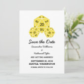 Geel D20-apparaat Opslaan Datum uitnodiging (Staand voorkant)