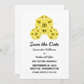 Geel D20-apparaat Opslaan Datum uitnodiging (Voorkant / Achterkant)