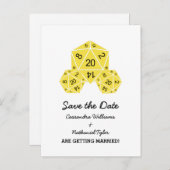 Geel D20-apparaat Sla het Briefkaart Datum op (Voorkant / Achterkant)