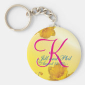 Geel Daffodil 3d Monogram Sleutelhanger (Voorkant)