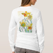 Geel Daffodil aquarel art womens T Shirt (Achterkant)