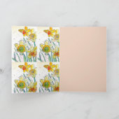 Geel Daffodil bloem Waterverf Verjaardag Kaart (Binnen)