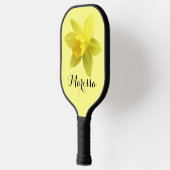 Geel Daffodil Bloom Script Naam Pickleball Paddle (Links)