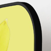 Geel Daffodil Bloom Script Naam Pickleball Paddle (Links Detail)
