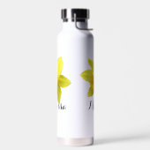 Geel Daffodil Bloom Script Naam Waterfles (Links)