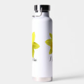 Geel Daffodil Bloom Script Naam Waterfles (Rechts)