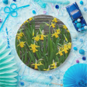 Geel Daffodil Blooms Floral Papieren Bordje (Feest)