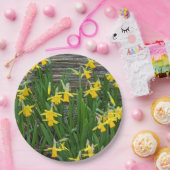 Geel Daffodil Blooms Floral Papieren Bordje (Feest)