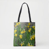 Geel Daffodil Blooms Floral Tote Bag (Voorkant)