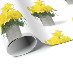 Geel Daffodil Bouquet in Tin Cup Cadeaupapier