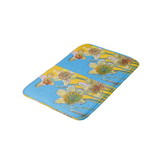 Geel Daffodil daffodil bloemflorale Bath Mat (Gekanteld)