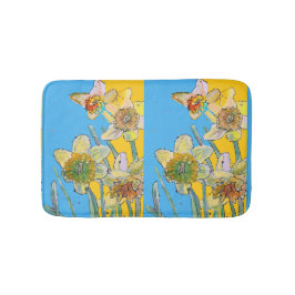 Geel Daffodil daffodil bloemflorale Bath Mat