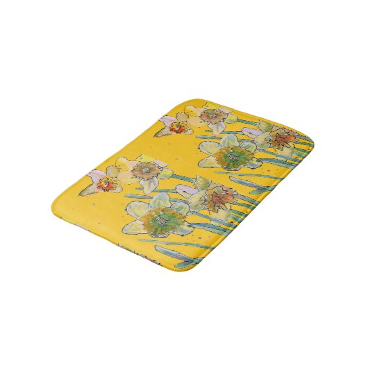 Geel Daffodil daffodil bloemflorale Bath Mat (Gekanteld)