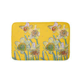 Geel Daffodil daffodil bloemflorale Bath Mat