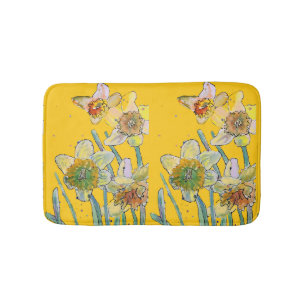 Geel Daffodil daffodil bloemflorale Bath Mat