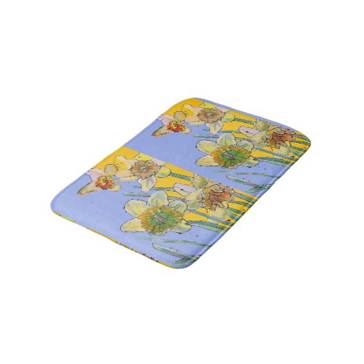 Geel Daffodil daffodil bloemflorale Bath Mat (Gekanteld)