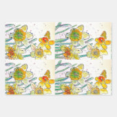 Geel Daffodil Daffodils bloem Waterverf Inpakpapier Vel (Voorkant 2)