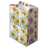 Geel Daffodil Daffodils bloem Waterverf Medium Cadeauzakje (Achterkant Gekanteld)