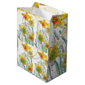 Geel Daffodil Daffodils bloem Waterverf Medium Cadeauzakje (Achterkant Gekanteld)