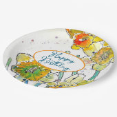 Geel Daffodil Daffodils bloem Waterverf Papieren Bordje (Gekanteld)