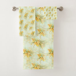  geel Daffodil Floral Bad Handdoek