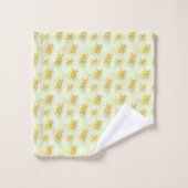  geel Daffodil Floral Bad Handdoek (Wasdoekje)