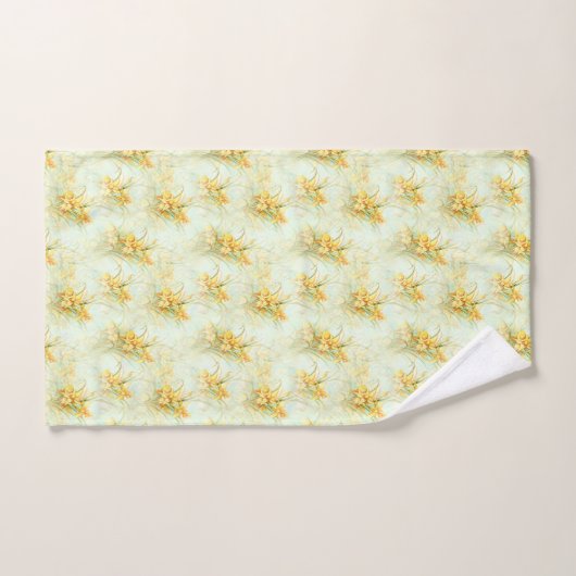 geel Daffodil Floral Bad Handdoek (Handdoek)