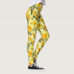 Geel Daffodil Floral Leggings<br><div class="desc">Deze griepachtige leggings hebben een geel daffodilpatroon. Draag ze in stijl! Ontworpen door een wereldberoemde kunstenaar ©Tim Coffey.</div>