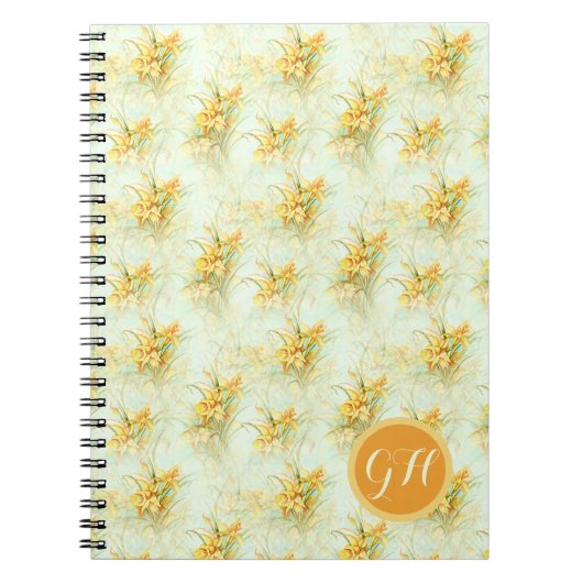  geel Daffodil Floral Notitieboek (Voorkant)