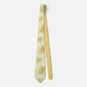 geel Daffodil Floral Stropdas (Voorkant)