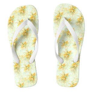  geel Daffodil Floral Teenslippers