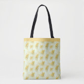  geel Daffodil Floral Tote Bag (Voorkant)