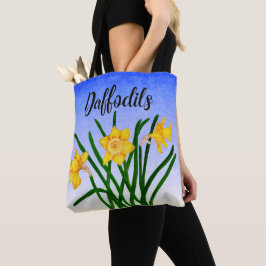Geel Daffodil Floral Waterverf Tas Ba