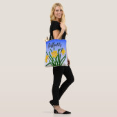 Geel Daffodil Floral Waterverf Tas Ba (Op model)