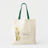 Geel Daffodil Floral Waterverf Vrijgezellenfeest Tote Bag (Voorkant)