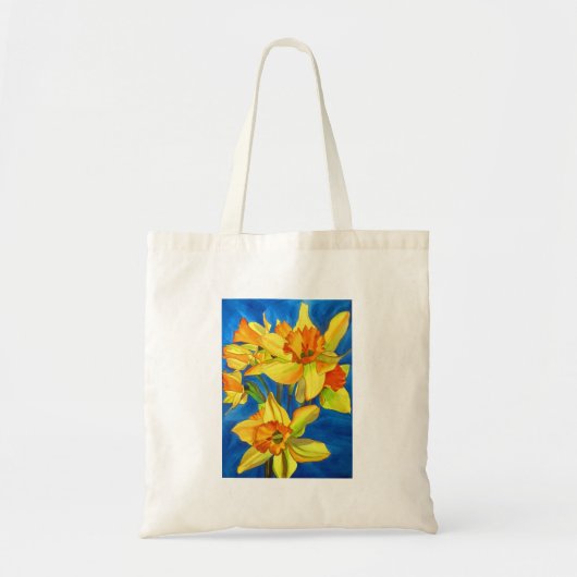Geel Daffodil narcissue bloemen waterverf kunst Tote Bag (Voorkant)
