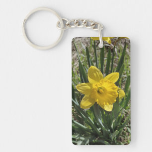 Geel Daffodil Plant Sleutelhanger
