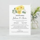 GEEL DAFFODIL WATERVERF WEDDING INVITATIE KAART (Staand voorkant)