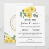 GEEL DAFFODIL WATERVERF WEDDING INVITATIE KAART (Voorkant / Achterkant)